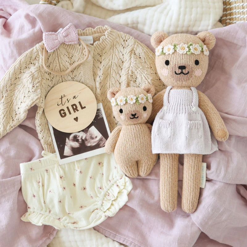 Cuddle and Kind Baby Honey Bear (Ivory Floral)