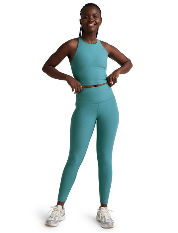 Beyond Yoga Spacedye Caught In The Midi Hw Legging Deep Aqua Heather