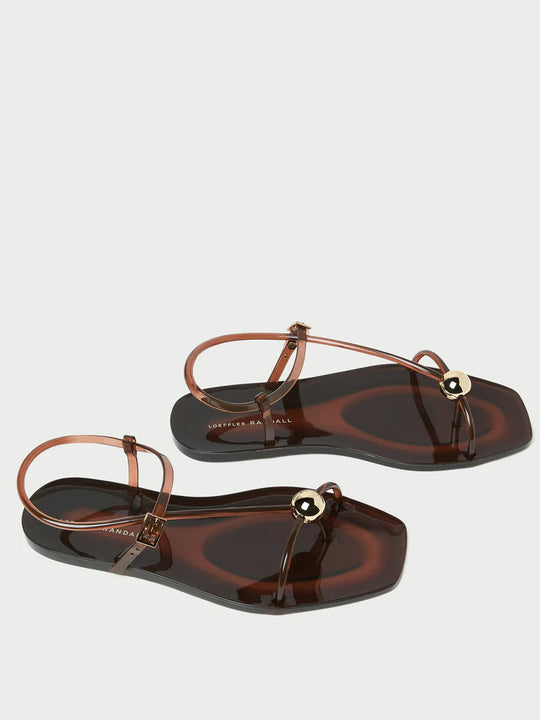 Loeffler Randall Dana Strappy Jelly Sandal Brown