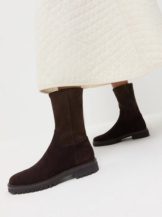 Loeffler Randall Danny Ankle Lug Sole Boot - Brown Suede