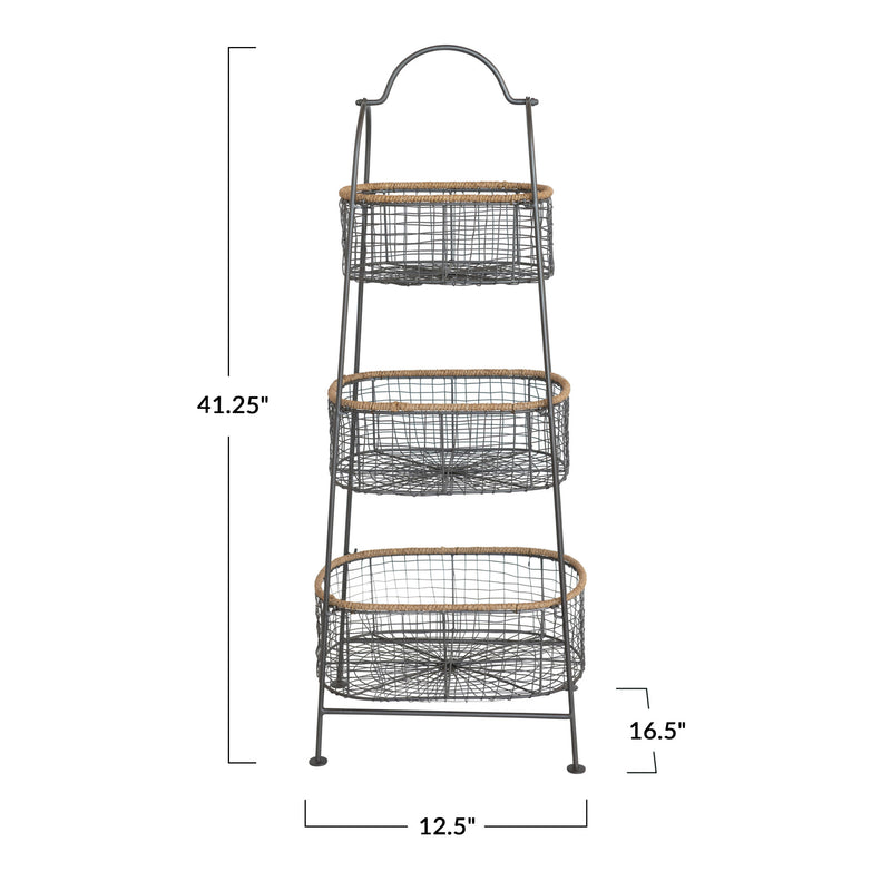 3-Tier Stand with Removable Baskets