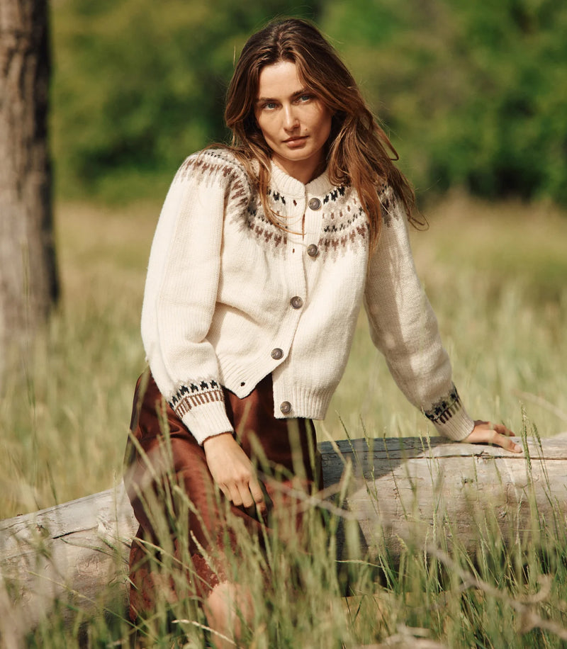 Doen Clarke Cardigan Oatmeal Olympia Fair Isle