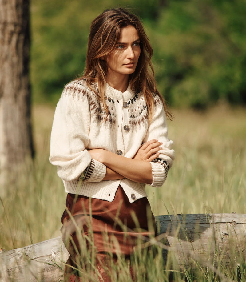 Doen Clarke Cardigan Oatmeal Olympia Fair Isle
