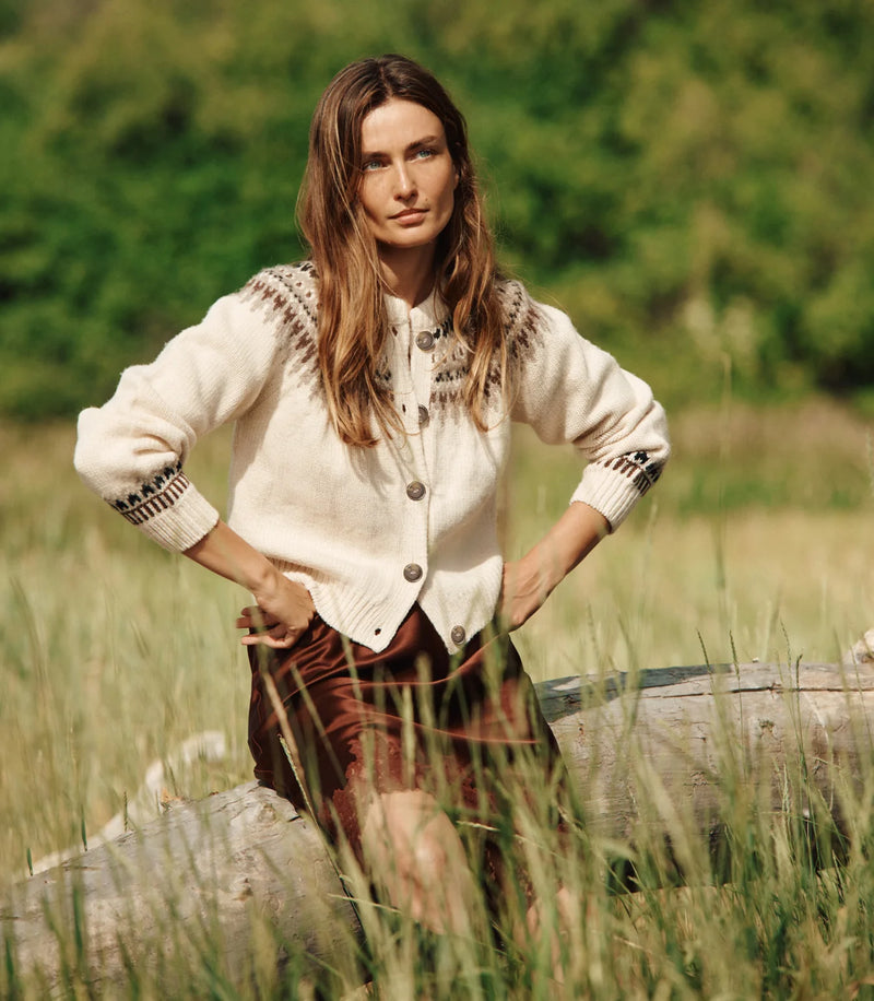 Doen Clarke Cardigan Oatmeal Olympia Fair Isle