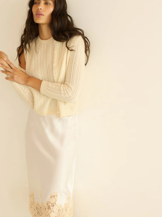 Doen Danae Cashmere Cable Cardigan Dogwood