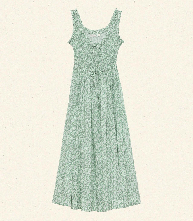 Doen Emmaretta Dress Peridot Tea Floral