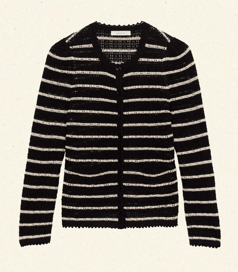 Doen Therese Cardigan Noir Allaire Stripe