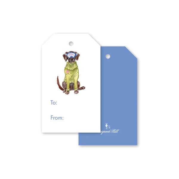 Dogwood Hill Ski Dogs Gift Tags