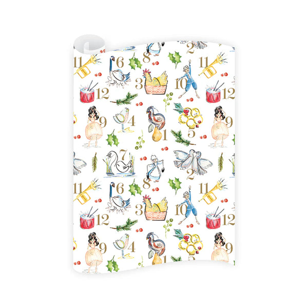 Dogwood Hill Twelve Days of Christmas Wrapping Paper Roll