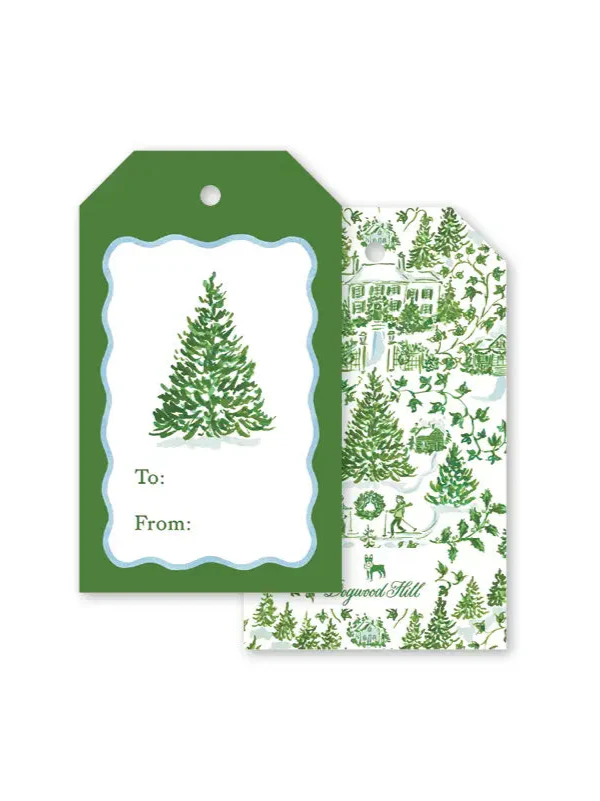 Dogwood Hill Winter Toile Gift Tags