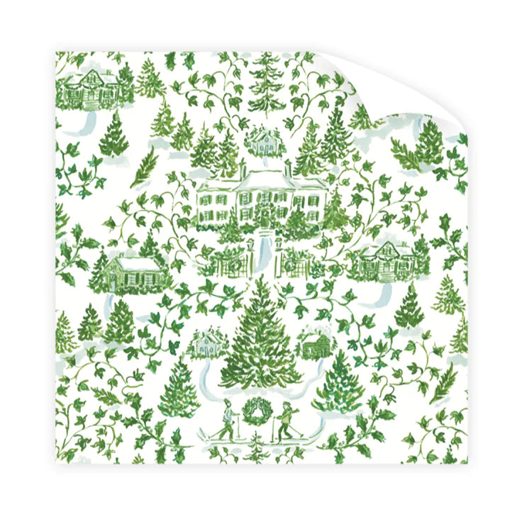 Dogwood Hill Winter Toile Wrapping Paper Roll