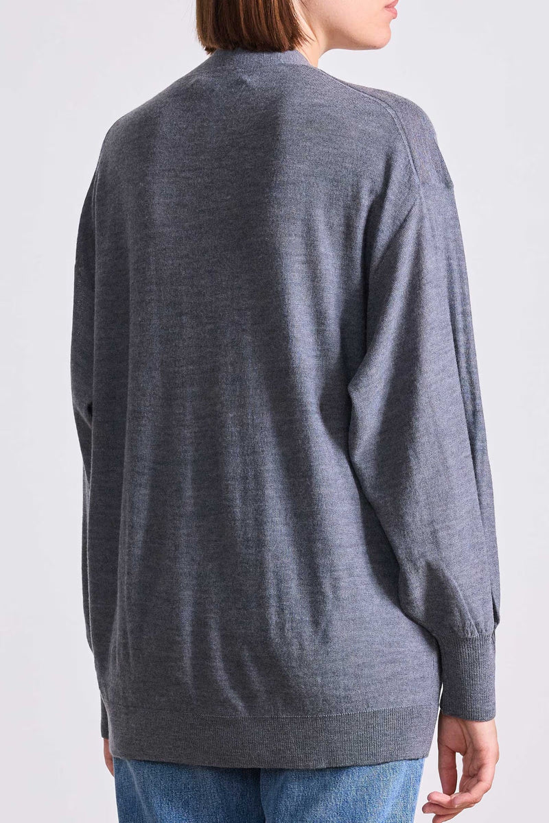 Apiece Apart Drippy Tissue Cardigan Grey