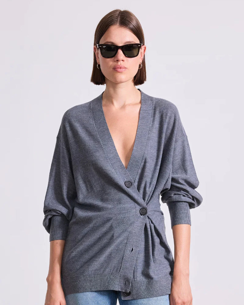 Apiece Apart Drippy Tissue Cardigan Grey
