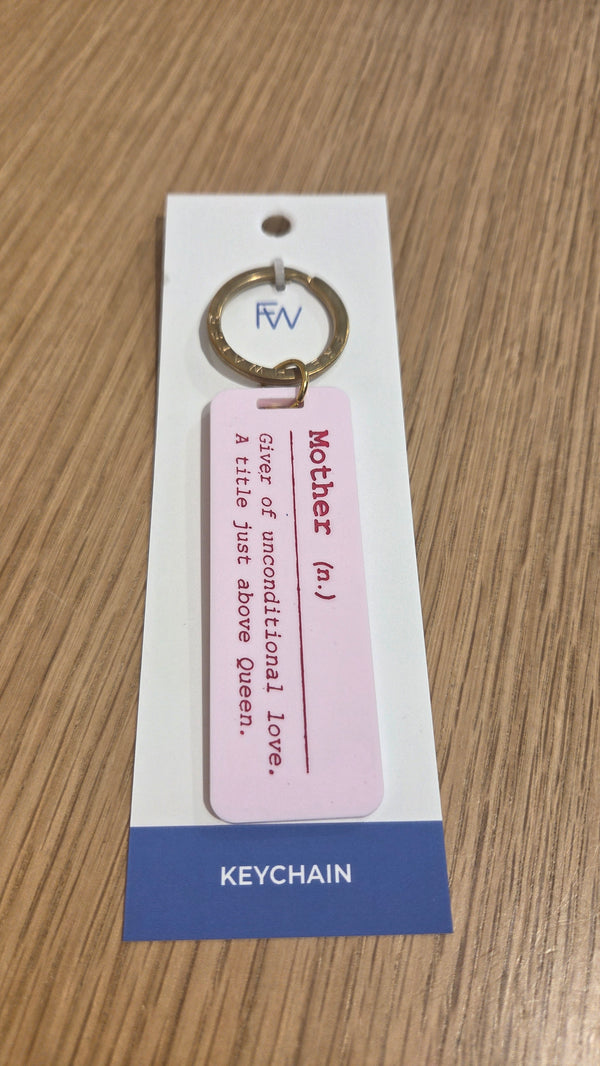 Freshwater Curated Goods Definition-Mother Acrylic Keychain Candy Pink/Orchid Fill, On Card