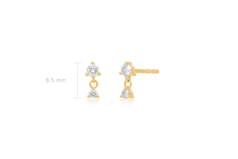 EF Collection Prong Set Diamond Dangle Stud (Single)