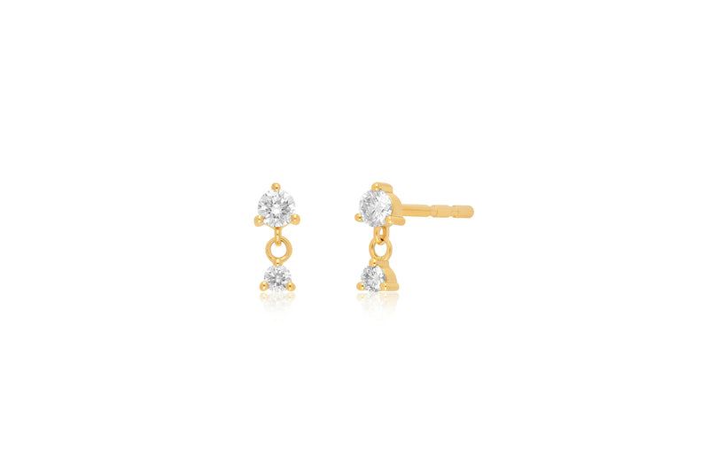 EF Collection Prong Set Diamond Dangle Stud (Single)