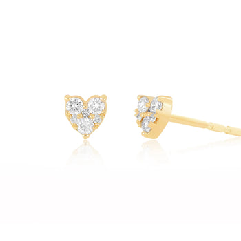 EF Collection Single Full Cut Diamond Mini Heart Stud Earring