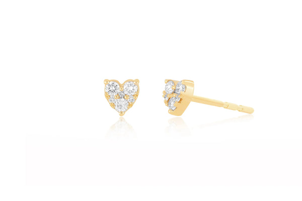 EF Collection Single Full Cut Diamond Mini Heart Stud Earring