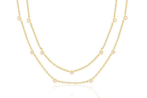 EF Collection Diamond Crown Double Strand Necklace