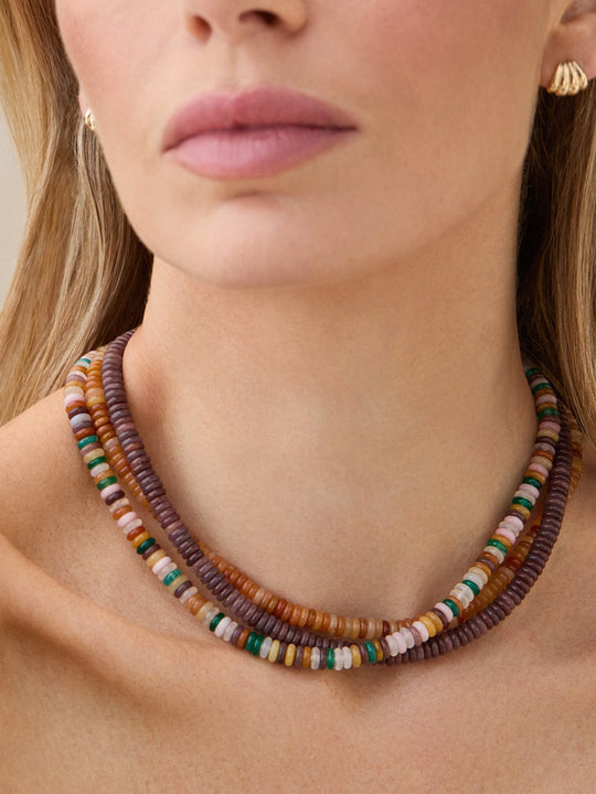 EF Collection Desert Mix Rondelle Bead Necklace