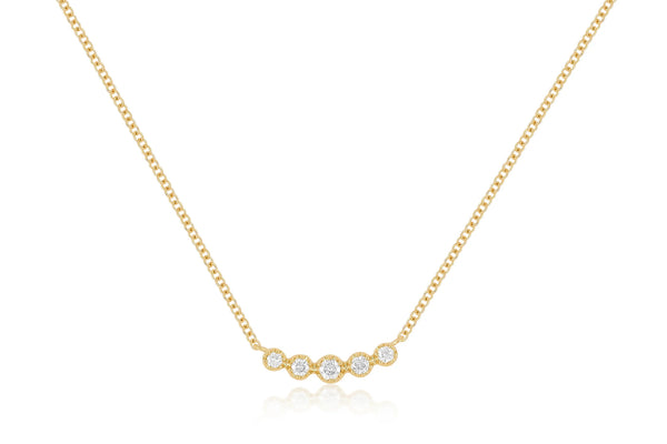 EF Collection Diamond Crown Cresent Necklace