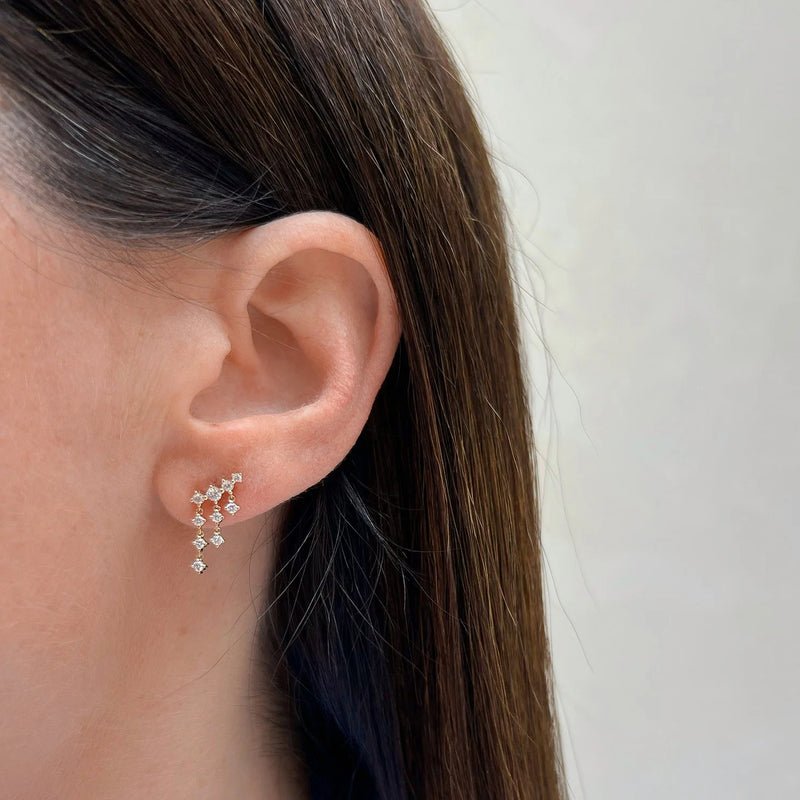 EF Collection Diamond Drip Stud Earring