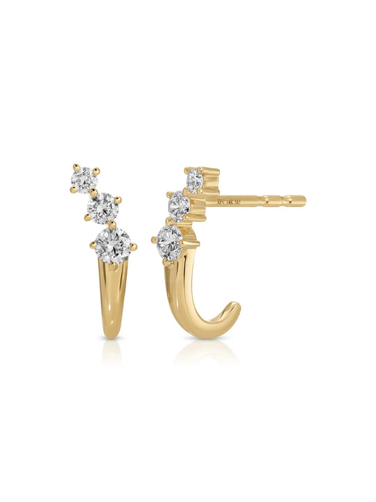 EF Collection Diamond Leila Huggie Earrings