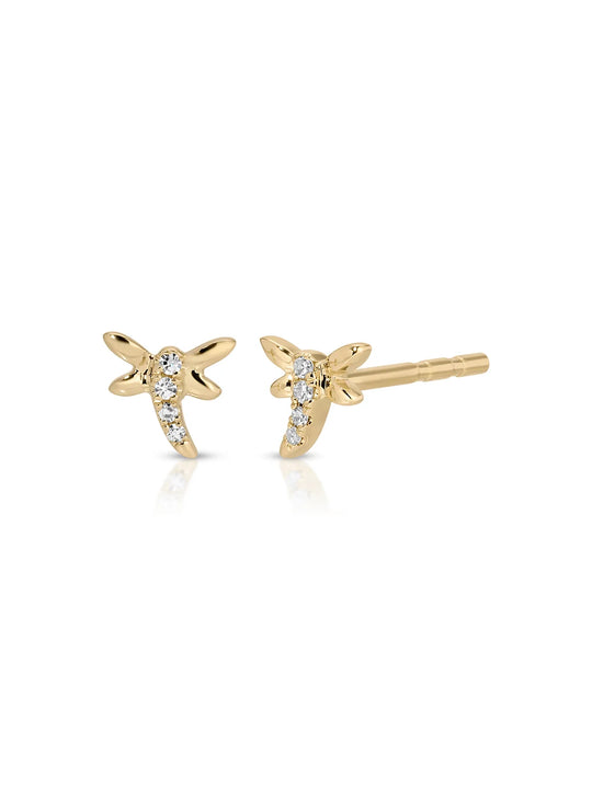 EF Collection Diamond Mini Dragonfly Stud