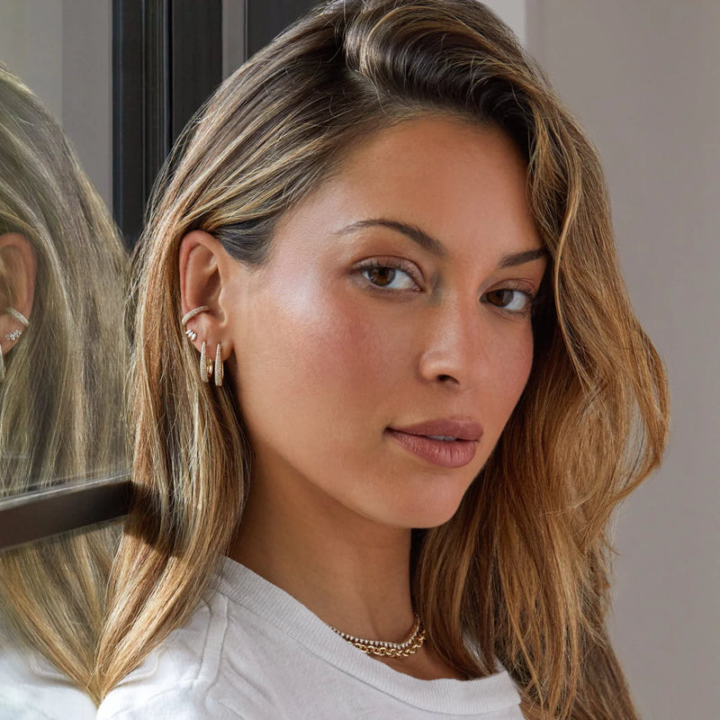 EF Collection Diamond Mini Maeve Huggie Earrings