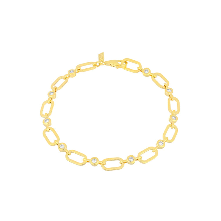 EF Collection Diamond Pillow Jumbo Link Chain Bracelet