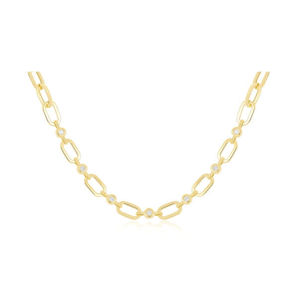 EF Collection Diamond Pillow Jumbo Link Chain Necklace