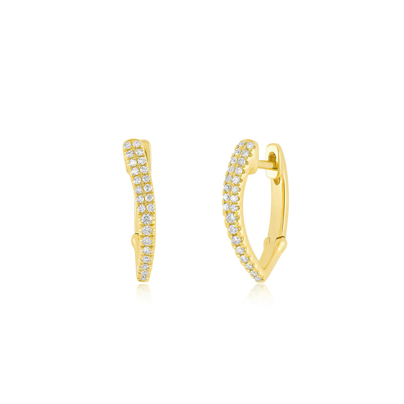 EF Collection Diamond Pointed Huggie Earring