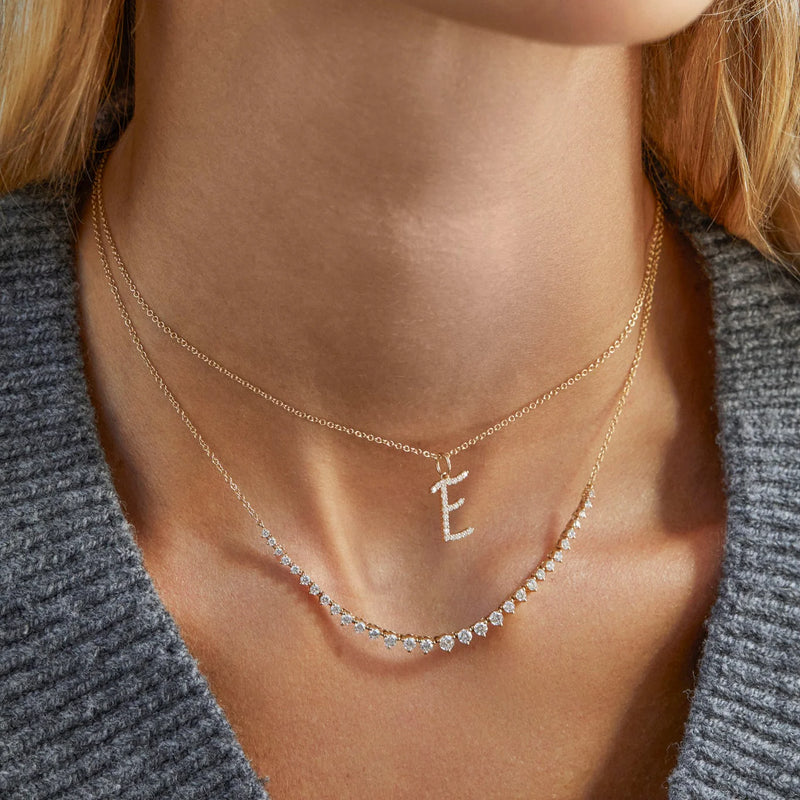 EF Collection Diamond Script Initial Charm - H