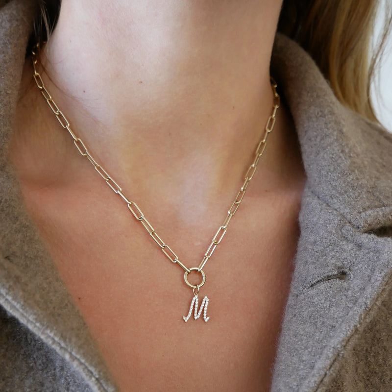 EF Collection Diamond Script Initial Charm - H