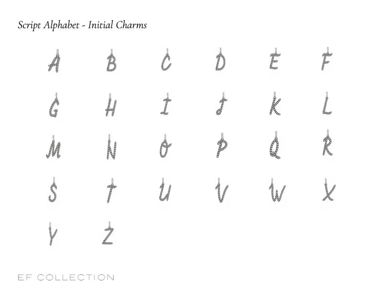 EF Collection Diamond Script Initial Charm - H