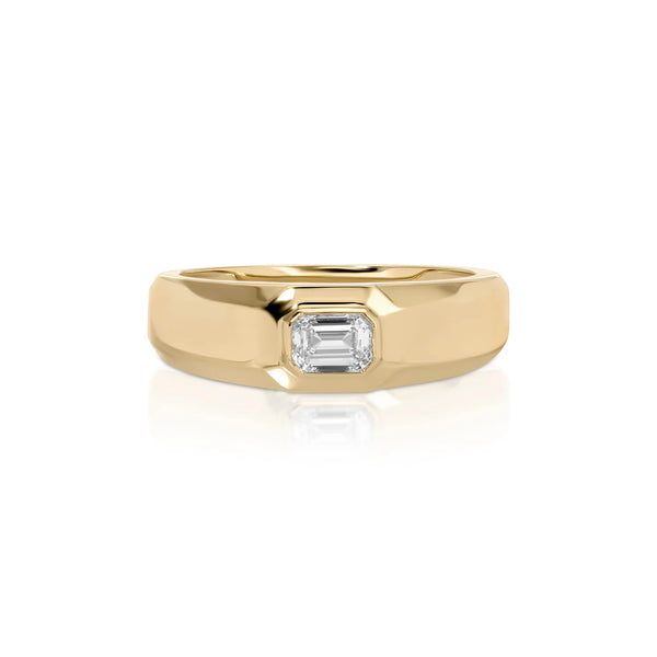 EF Collection Emerald Cut Diamond Signet Ring