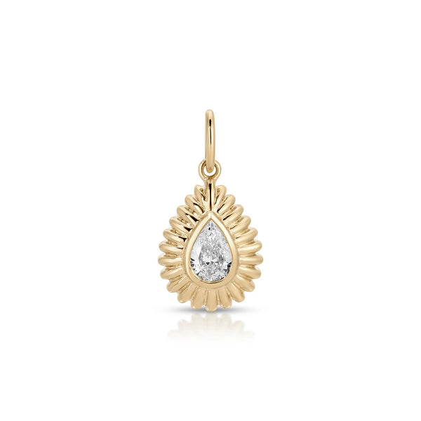 EF Collection Fluted Pear Diamond Charm