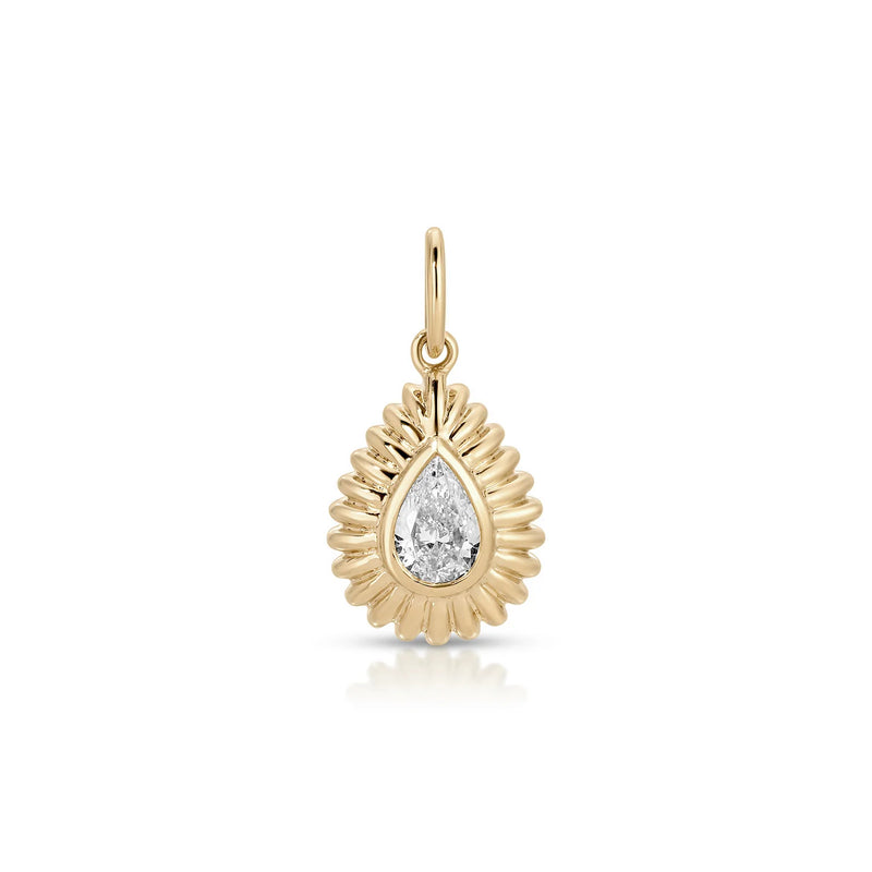 EF Collection Fluted Pear Diamond Charm