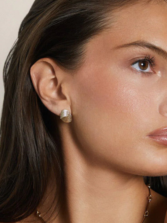 EF Collection Gold Freya Stud Earrings