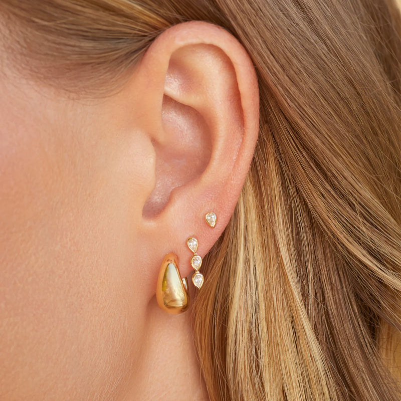 EF Collection Gold Jumbo Dome Huggie Earrings