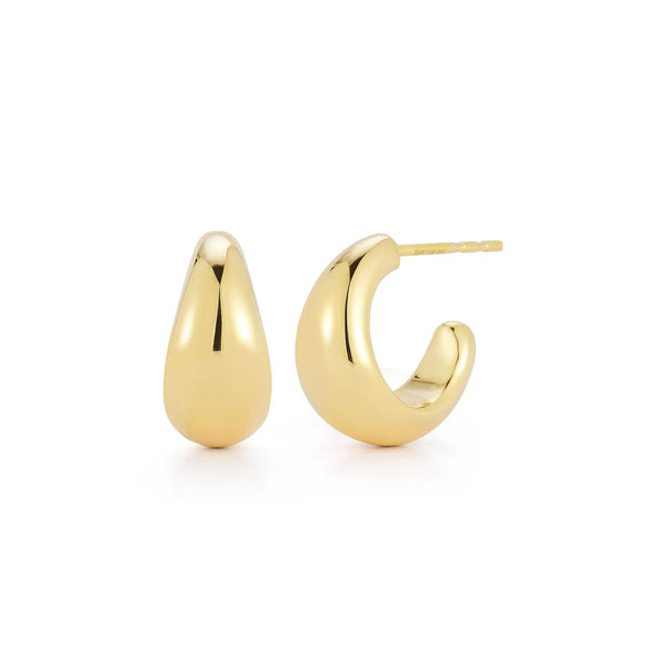EF Collection Gold Jumbo Dome Huggie Earrings