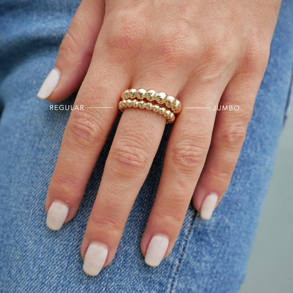 EF Collection Gold Mini Ball Stack Ring