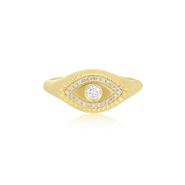 EF Collection Gold and Diamond Evil Eye Protection Ring