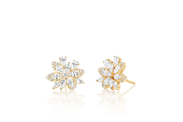 EF Collection Marquise Diamond Cluster Stud Earring