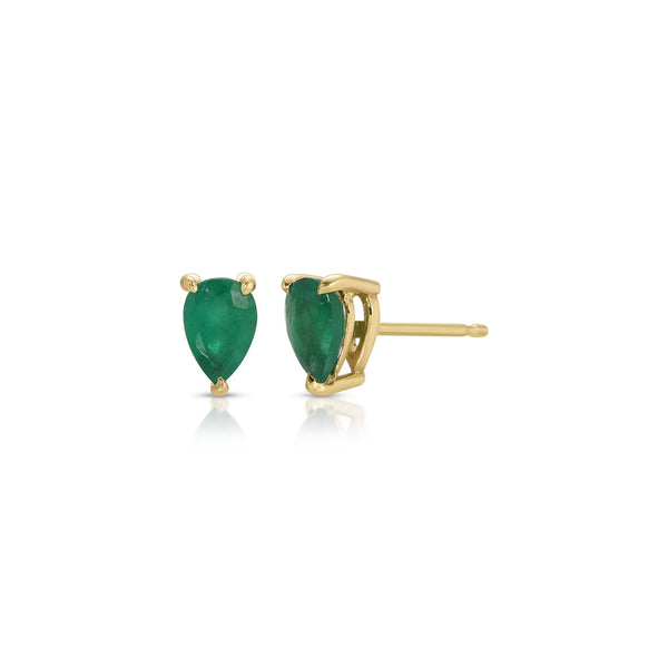 EF Collection Pear Emerald Studs