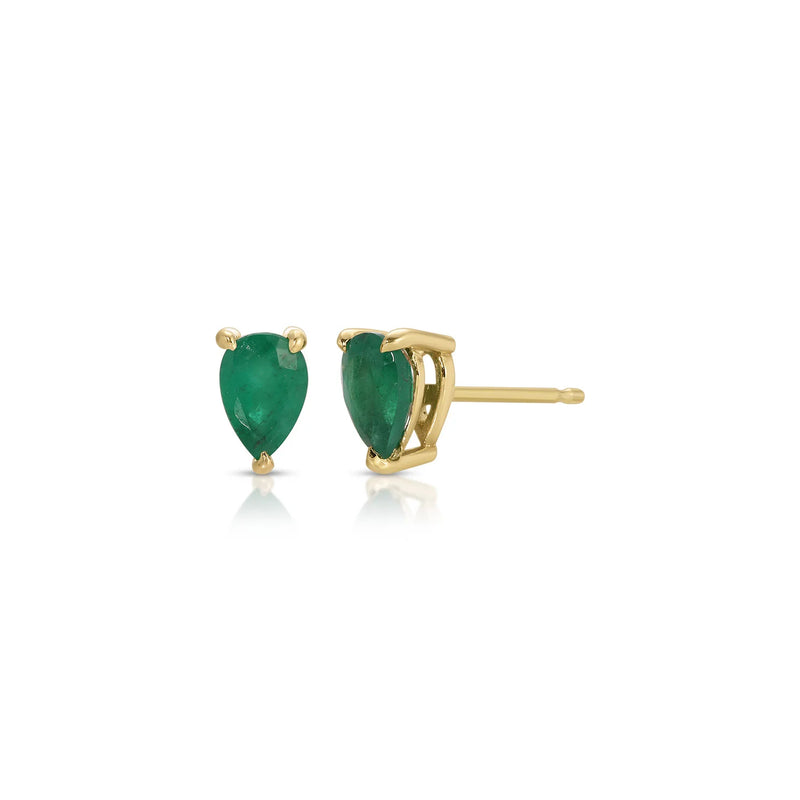 EF Collection Pear Emerald Studs
