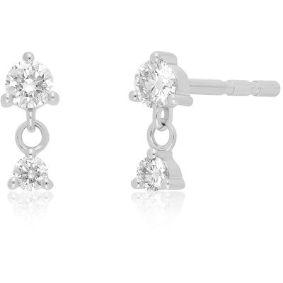 EF Collection Prong Set Diamond Dangle Stud (Single)