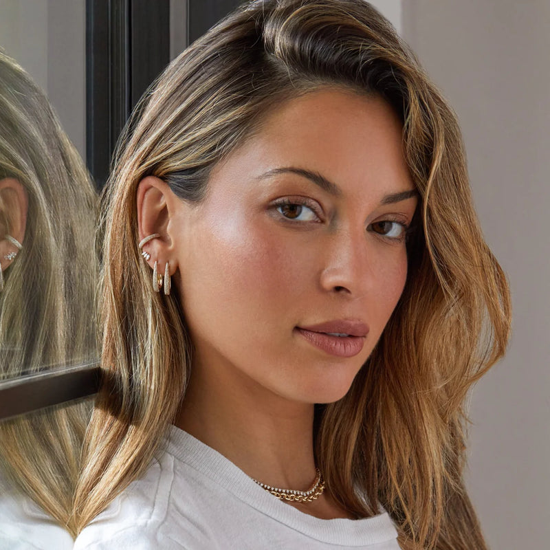 EF Collection Prong Set Diamond Maeve Hoop Earrings