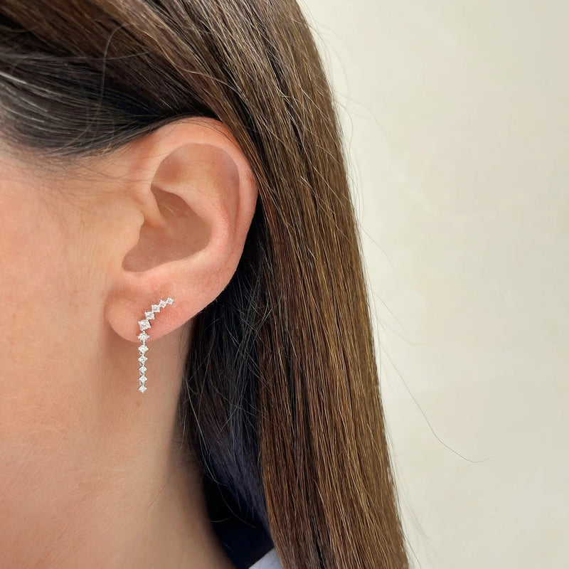 EF Collection Prong Set Diamond Waterfall Earrings