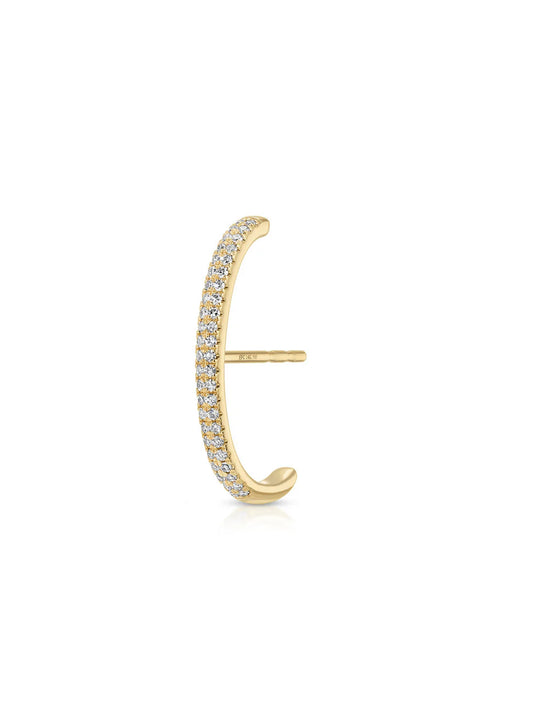 EF Collection Single Diamond Cuffed Stud Earring